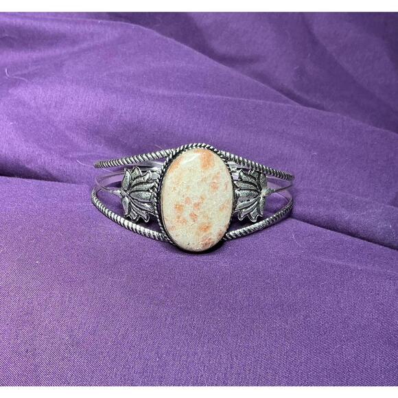 // Sunstone Stone Cuff Bracelet